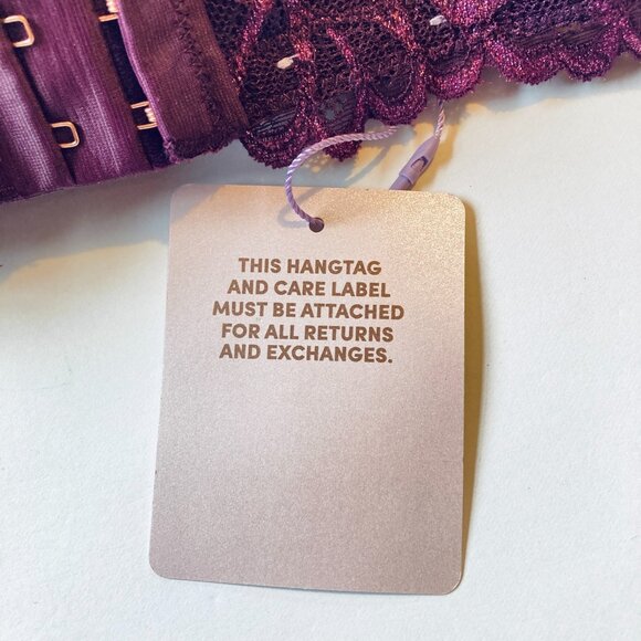 Savage X Fenty Not Sorry Lace Balconette Bra 38DDD, Lightly Padded Purple NEW - Picture 5 of 12